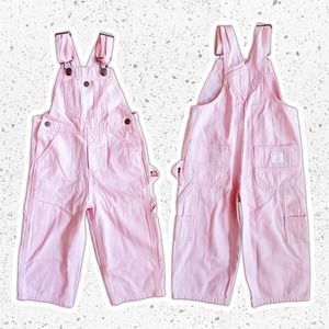Lakin McKey Toddler Pink Hickory Striped Bib Overall Pants Sz 2T